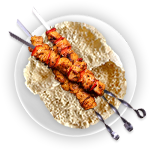 2 Skewers Of Chicken Kobidah Kebab With Nan 